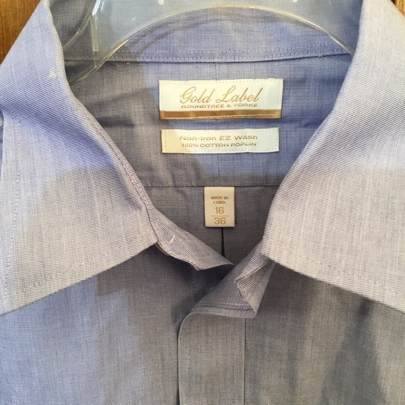 Roundtree and Yorke Gold Label dress shirt, size 16-36, non-iron easy care - Picture 2 of 3